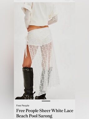 Embroidered White Lace Fabric Beach Sarong